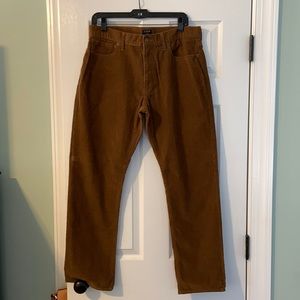 J Crew, brown corduroy pants. Straight fit, flex, 33x30. Like new.